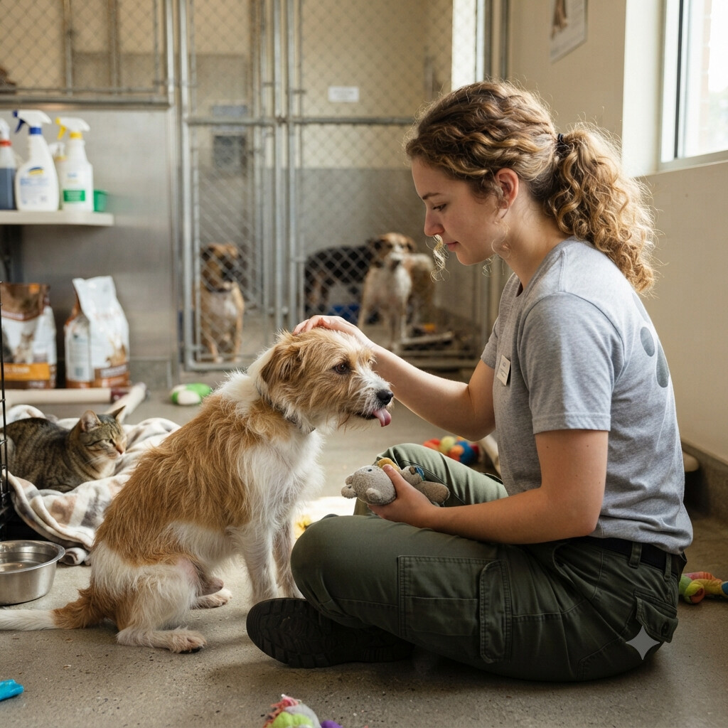 Bénévolat dans un refuge pour animaux