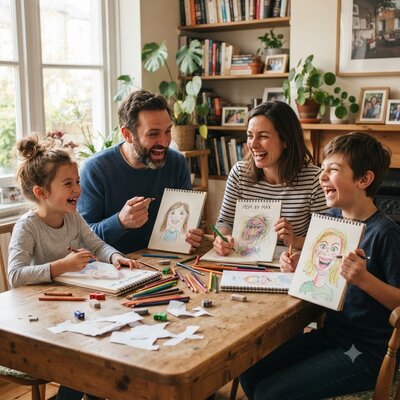 Familjeporträttteckning