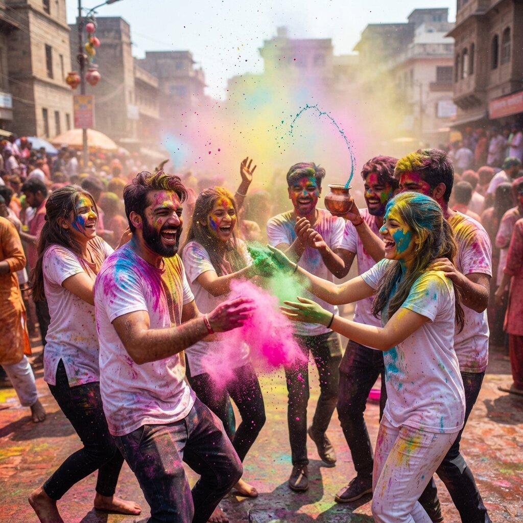 Lancer de couleurs de Holi